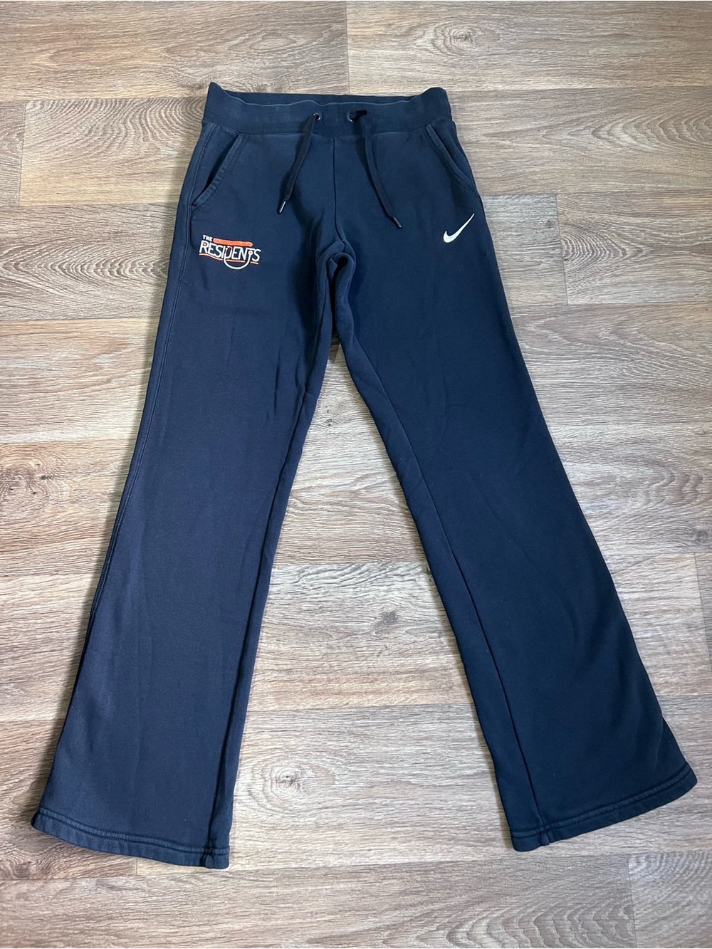 Nike Black Wide-Leg Track Pants with Drawstring & Swoosh/A601